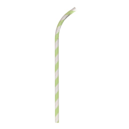 Aardvark 7.75" Wrapped Light Green Striped Eco-Flex Paper Straws PK 3200 61820001